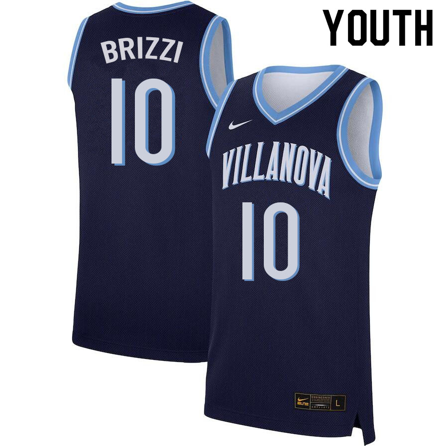 Youth #10 Angelo Brizzi Willanova Wildcats College Basketball Jerseys Sale-Navy